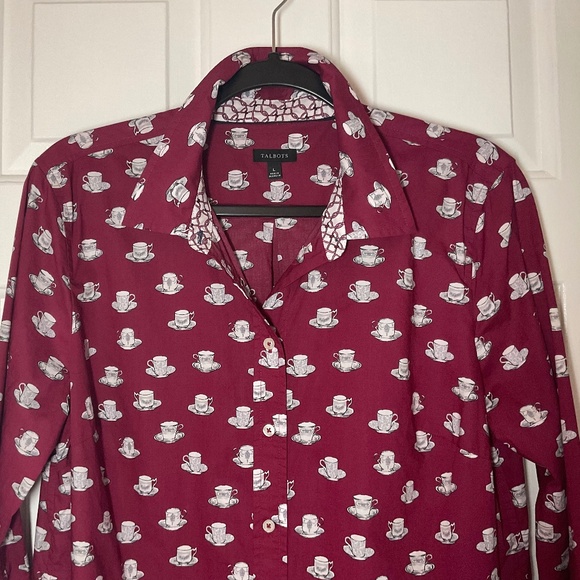 Talbots Teacups Button Down Shirt - Picture 1 of 10